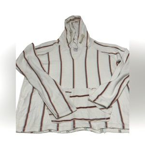 Marissa Rose Juniors Size XLG White Striped Hoodie